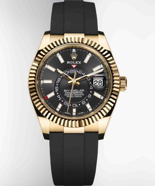 With the black rubber strap, this fake Rolex becomes more fashionable.